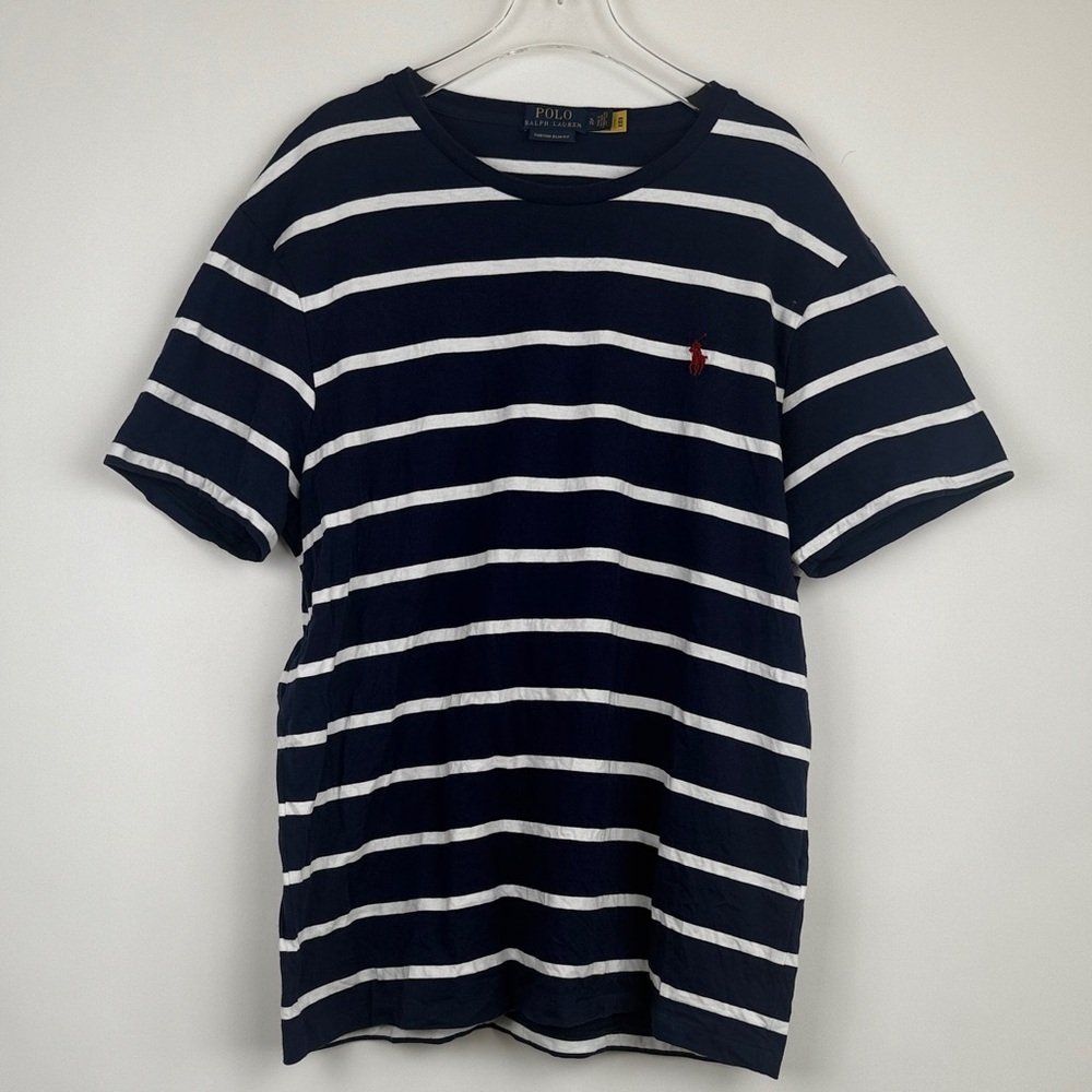 Polo Ralph Lauren French Navy/White Interlock Custom Fit Crew-Neck T-Shirt XL